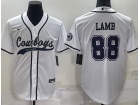 Dallas Cowboys #88 CeeDee Lamb White Baseball Jersey