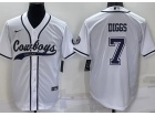 Dallas Cowboys #7 Trevon Diggs White Baseball Jersey