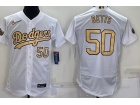 Nike Los Angeles Dodgers #50 Mookie Betts White 2022 All Star Flexbase Jersey