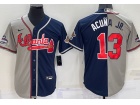 Atlanta Braves #13 Ronald Acuna Jr Blue And Grey Cool Base Jersey