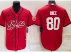 San Francisco 49ers #80 Jerry Rice Red Baseball Jersey