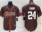 Cleveland Browns #24 Nick Chubb Brown Baseball Jersey