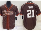 Cleveland Browns #21 Denzel Ward Brown Baseball Jersey