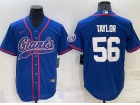 New York Giants #56 Lawrence Taylor Blue Baseball Jersey