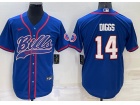 Buffalo Bills #14 Stefon Diggs Blue Baseball Jersey