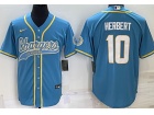 Los Angeles Chargers #10 Justin Herbert Baby Blue Baseball Jersey