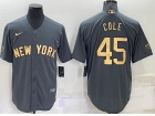 Nike New York Yankees #45 Gerrit Cole Grey 2022 All Star Cool Base Jersey