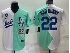 Los Angeles Dodgers #22 Bad Bunny White With Red Number On Front Cool Base Jersey