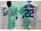 Los Angeles Dodgers #22 Bad Bunny White With White Number On Front Cool Base Jersey