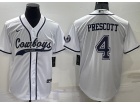 Dallas Cowboys #4 Dak Prescott White Baseball Jersey