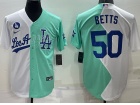 Nike Los Angeles Dodgers #50 Mookie Betts White Teal Split Cool Base Jersey