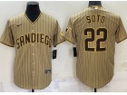 Nike San Diego Padres #22 Juan Soto Tan Cool Base Jersey