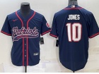 New England Patriots #10 Mac Jones Blue Baseball Jersey