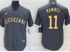 Nike Cleveland Indians #11 Jose Ramirez Grey 2022 All Star Cool Base Jerseys