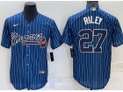 Nike Atlanta Braves #27 Austin Riley Blue With White Stripes Cool Base Jersey