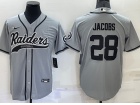 Las Vegas Raiders #28 Josh Jacobs Grey Baseball Jersey