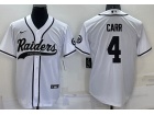 Las Vegas Raiders #4 Derek Carr White Baseball Jersey