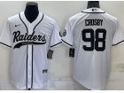 Las Vegas Raiders #98 Maxx Crosby White Baseball Jersey