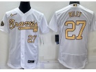 Nike Atlanta Braves #27 Austin Riley White 2022 All Star Flexbase Jerseys