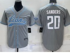 Detroit Lions #20 B.Sanders Grey Baseball Jersey