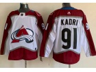 Adidas Colorado Avalanche #91 Nazem Kadri White With Black Number Jersey