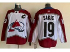 Adidas Colorado Avalanche #19 Joe Sakic White With Black Number Jersey