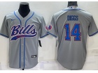 Buffalo Bills #14 Stefon Diggs Grey Baseball Jersey