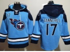 Tennessee Titans #17 Ryan Tannehill Baby Blue Hoodies