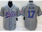 Buffalo Bills #17 Josh Allen Grey Baseball Jersey