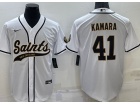 New Orleans Saints #41 Alvin Kamara White Baseball Jersey