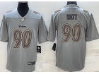 Pittsburgh Steelers #90 T.J. Watt Grey Atmosphere Jersey