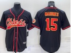 Kansas City Chiefs #15 Patrick Mahomes Black Baseball Jersey