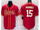 Kansas City Chiefs #15 Patrick Mahomes Red Baseball Jersey