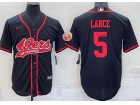 San Francisco 49ers #5 Trey Lance Black Baseball Jersey