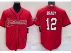 Tampa Bay Buccaneers #12 Tom Brady Red Baseball Jersey