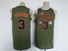 Philadelphia 76ers #3 Allen Iverson Green Military Flight Jersey