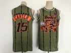 Toronto Raptors #15 Vince Carter Green Military Flight Jersey