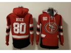 San Francisco 49ers #80 Jerry Rice Red Hoodies