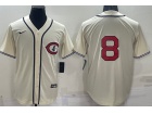 Nike Chicago Cubs #8 Cream Of Field Cool Base Jersey