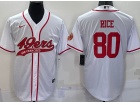 San Francisco 49ers #80 Jerry Rice White Baseball Jersey