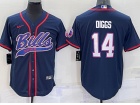 Buffalo Bills #14 Stefon Diggs Dark Blue Baseball Jersey