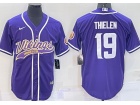 Minnesota Vikings #19 Adam Thielen Purple Baseball Jersey