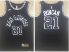 Nike San Antonio Spurs #21 Tim Duncan Black Throwback Jersey