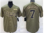 Nike Atlanta Braves #7 Dansby Swanson Green Salute To Service Jersey