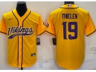 Minnesota Vikings #19 Adam Thielen Yellow Baseball Jersey