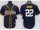 Pittsburgh Steelers #22 Najee Harris Black Baseball Jersey