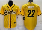 Pittsburgh Steelers #22 Najee Harris Yellow Baseball Jersey