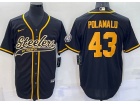 Pittsburgh Steelers #43 Troy Polamalu Black Color Rush Baseball Jersey