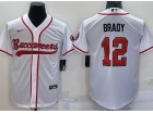 Tampa Bay Buccaneers #12 Tom Brady White Baseball Jersey