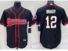 Tampa Bay Buccaneers #12 Tom Brady Black Baseball Jersey